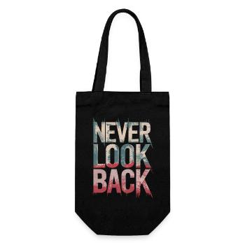 Never Look Back Ermutigendes Motivationszitat - Geschenkbeutel für Flaschen - Schwarz - Vorne