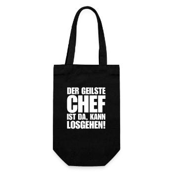 Lustiger Chef spruch stolzer Chef der Beste Chef - Geschenkbeutel für Flaschen - Schwarz - Vorne