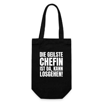 lustiger chefin spruch beste stolze chefin humor - Geschenkbeutel für Flaschen - Schwarz - Vorne