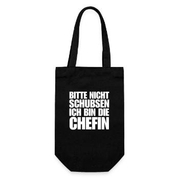 Lustiger Chefinnen Spruch die beste Chefin Humor - Geschenkbeutel für Flaschen - Schwarz - Vorne