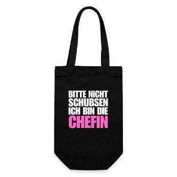 lustiger chefin spruch beste stolze chefin humor - Geschenkbeutel für Flaschen - Schwarz - Vorne