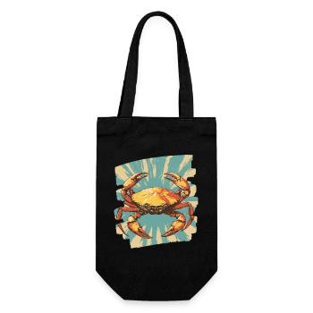 Crab Retro - Gift Bag for Bottles - black - Front