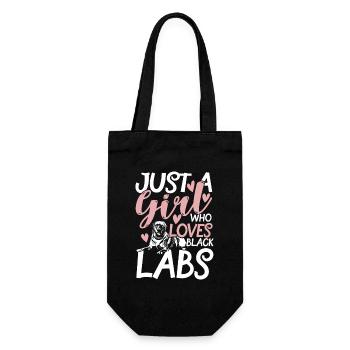 Just a girl who loves black labs - Geschenkbeutel für Flaschen - Schwarz - Vorne