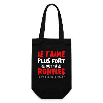 Saint Valentin 2026 Homme Femme Couple Ronfle - Sac à bouteille - noir - Devant