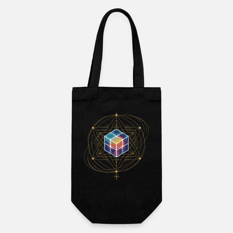 Metatrons Würfel Heilige Geometrie Kosmische Kunst - Geschenkbeutel für Flaschen - Schwarz