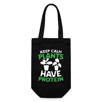 Keep calm plants have protein - Geschenkbeutel für Flaschen - Schwarz - Vorne