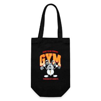 Hare To be Strong Krafttraining Hase Spruch - Geschenkbeutel für Flaschen - Schwarz - Vorne