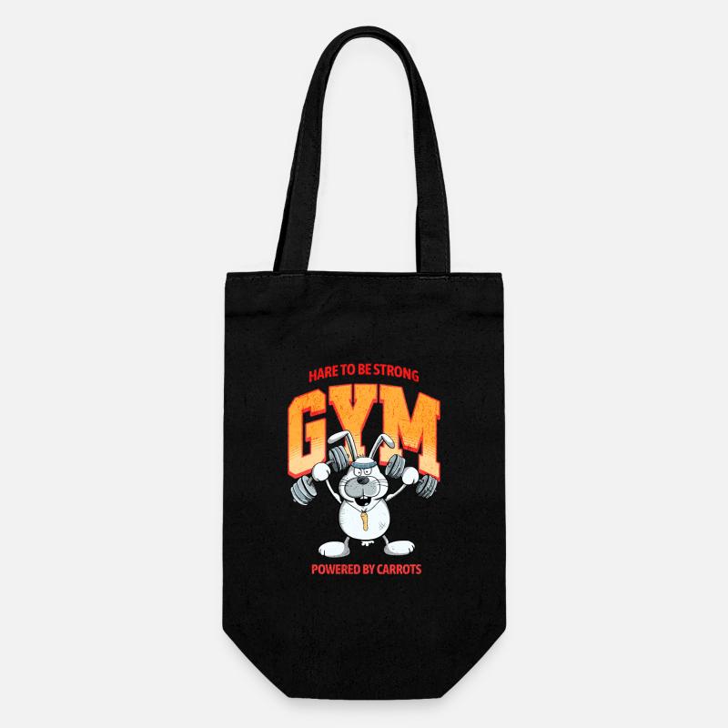 Hare To be Strong Krafttraining Hase Spruch - Geschenkbeutel für Flaschen - Schwarz