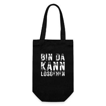 Lustiger Spruch Bin Da Kann Losgehen Humor - Geschenkbeutel für Flaschen - Schwarz - Vorne