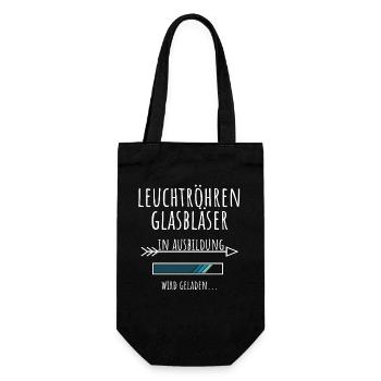 Leuchtröhrenglasbläser Ausbildung Beruf Geschenk - Geschenkbeutel für Flaschen - Schwarz - Vorne