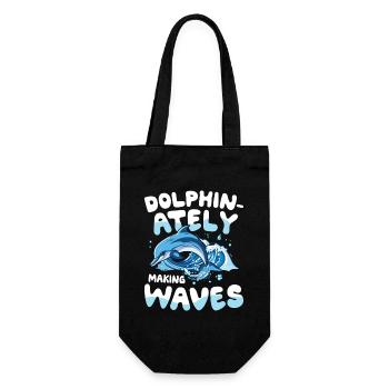 Dolphin-ately Making Waves - Geschenkbeutel für Flaschen - Schwarz - Vorne
