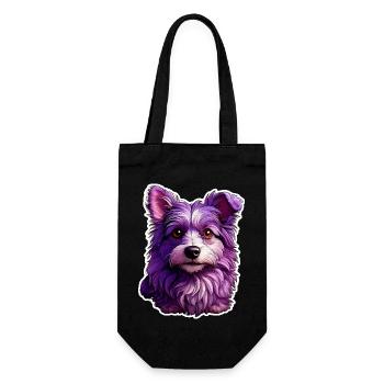 Niedlicher Hund im modernen Design - Geschenkbeutel für Flaschen - Schwarz - Vorne