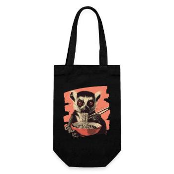 Lemur Ramen Retro - Geschenkbeutel für Flaschen - Schwarz - Vorne