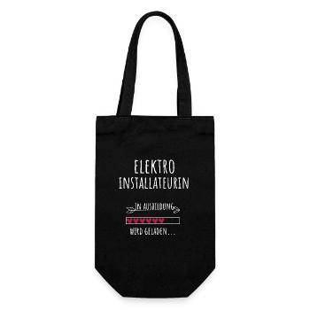Elektroinstallateurin Ausbildung Beruf Geschenk - Geschenkbeutel für Flaschen - Schwarz - Vorne