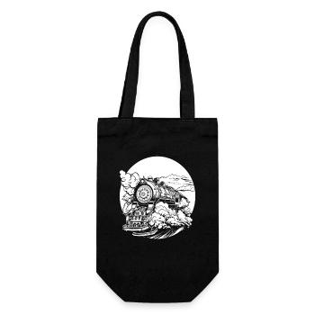 Train - Gift Bag for Bottles - black - Front