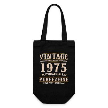 Vintage, 1975, 50ème anniversaire, Cadeau - Sac à bouteille - noir - Devant