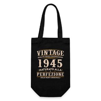 Jahrgang 1945 80 Geburtstagsgeschenk - Geschenkbeutel für Flaschen - Schwarz - Vorne