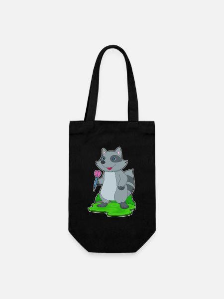Waschbär Dart Dartpfeil - Geschenkbeutel für Flaschen - Schwarz