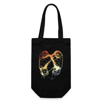 Retro Boxhandschuhe - Geschenkbeutel für Flaschen - Schwarz - Vorne
