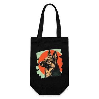 Schäferhund - Geschenkbeutel für Flaschen - Schwarz - Vorne