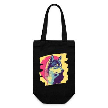 Husky - Geschenkbeutel für Flaschen - Schwarz - Vorne