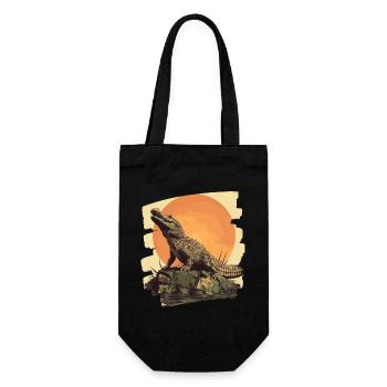 Crocodile Retro - Gift Bag for Bottles - black - Front