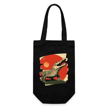 Crocodile Retro - Gift Bag for Bottles - black - Front
