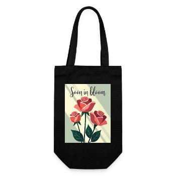 Soon in Bloom Rosenmotiv - Geschenkbeutel für Flaschen - Schwarz - Vorne