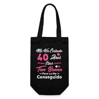 Ich habe 40 Jahre gebraucht 40 Geburtstag Frauen - Geschenkbeutel für Flaschen - Schwarz - Vorne