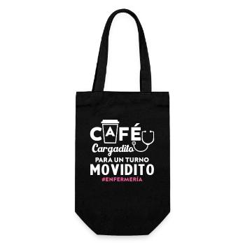 Café chargé pour un quart de travail occupé en soins infirmiers - Sac à bouteille - noir - Devant