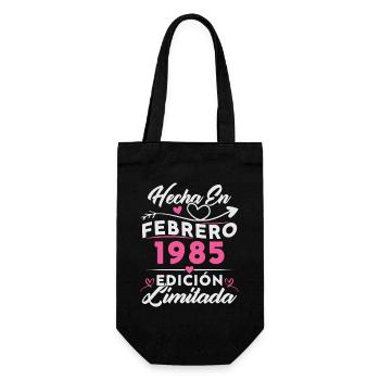 40ème Anniversaire Femme 40 Ans Fait En 1985 Février - Sac à bouteille - noir - Devant