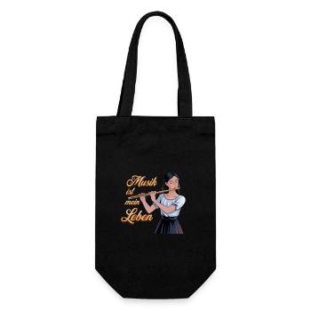 Querflöte Musik Ist Mein Leben Kunstwerk - Geschenkbeutel für Flaschen - Schwarz - Vorne