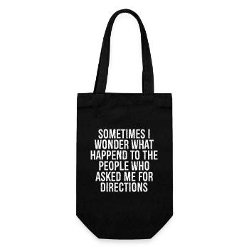 sometimes I wonder what happened to the people - Gift Bag for Bottles - black - Front