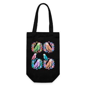oiseau oiseaux perroquet perroquet couronne de laurier - Sac à bouteille - noir - Devant