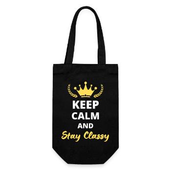 "Keep Calm and Stay Classy" - Simple Elegance - Gift Bag for Bottles - black - Front
