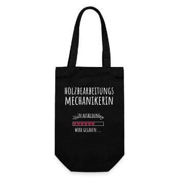 Holzbearbeitungsmechanikerin Ausbildung Beruf - Geschenkbeutel für Flaschen - Schwarz - Vorne