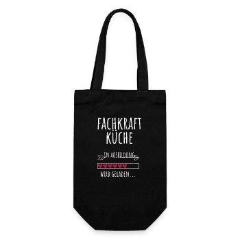 Fachkraft Küche Ausbildung Beruf Geschenk - Geschenkbeutel für Flaschen - Schwarz - Vorne