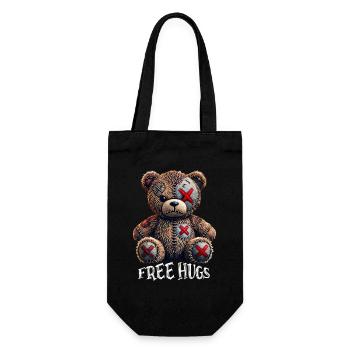Kostenlose Umarmungen Teddybär - Geschenkbeutel für Flaschen - Schwarz - Vorne
