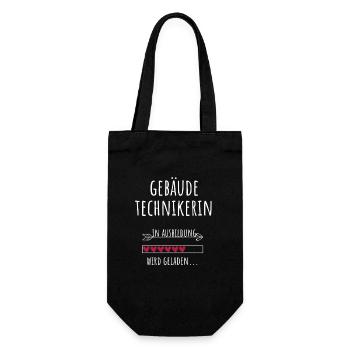 Gebäudetechnikerin Ausbildung Beruf Geschenk - Geschenkbeutel für Flaschen - Schwarz - Vorne