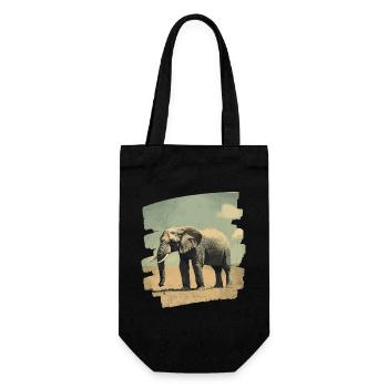 Elefant - Geschenkbeutel für Flaschen - Schwarz - Vorne