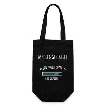Mediengestalter Ausbildung Beruf Geschenk - Geschenkbeutel für Flaschen - Schwarz - Vorne