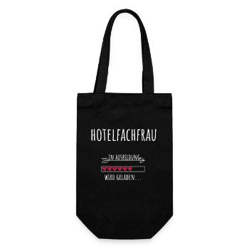 Hotelfachfrau Ausbildung Beruf Geschenk - Geschenkbeutel für Flaschen - Schwarz - Vorne