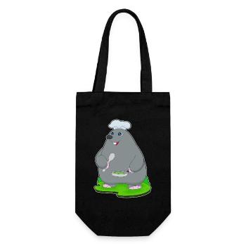 Maulwurf Koch Pfanne Kochen - Geschenkbeutel für Flaschen - Schwarz - Vorne