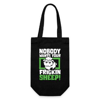 Nobody wants your frickin sheep - Geschenkbeutel für Flaschen - Schwarz - Vorne