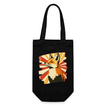 Fuchs - Geschenkbeutel für Flaschen - Schwarz - Vorne