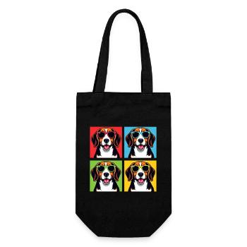 Pop Art Beagle, Bliss, Benny, Bagel, Poppy, Wiggly - Gift Bag for Bottles - black - Front