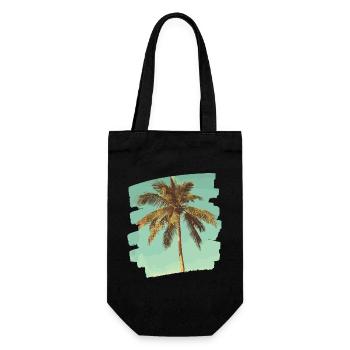 palmier rétro - Sac à bouteille - noir - Devant