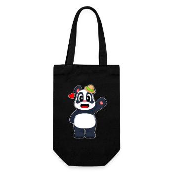 Panda Hut - Geschenkbeutel für Flaschen - Schwarz - Vorne