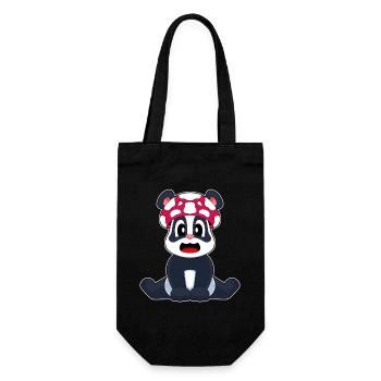 Panda Pilz - Geschenkbeutel für Flaschen - Schwarz - Vorne