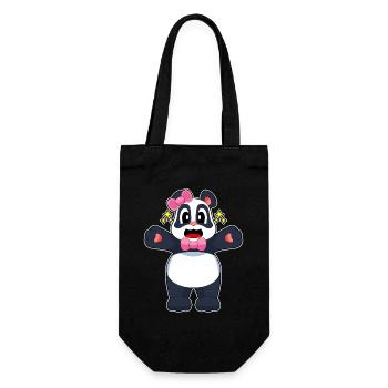 Panda Haarschleife - Geschenkbeutel für Flaschen - Schwarz - Vorne